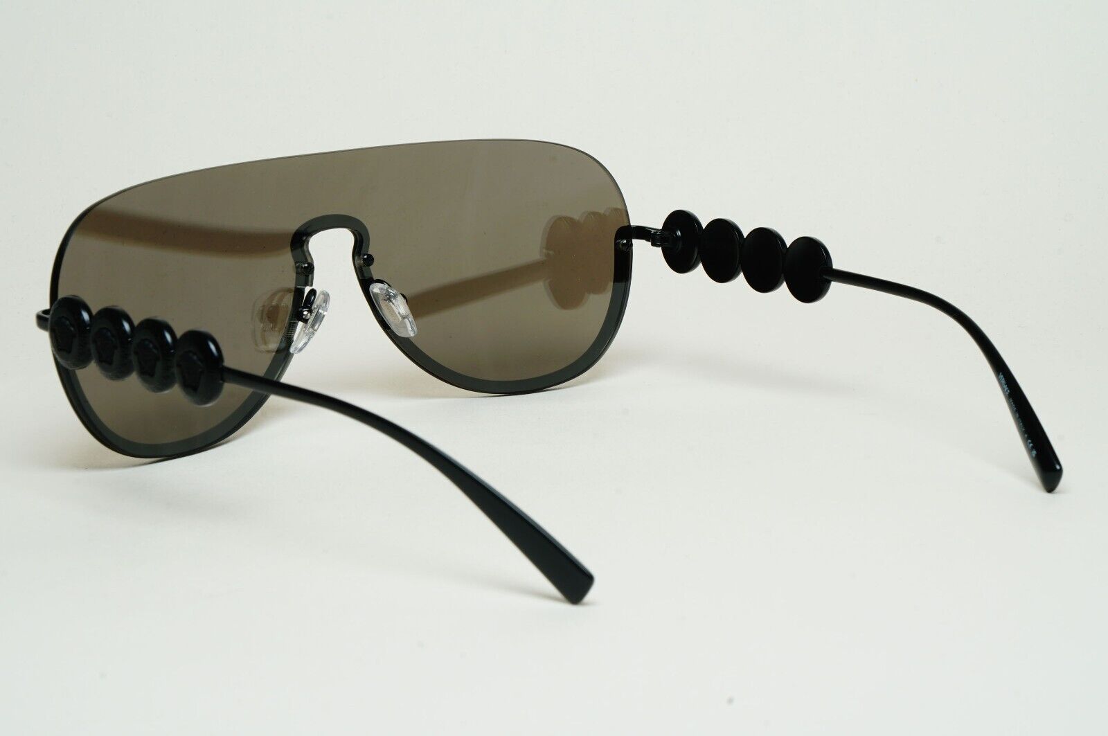 Versace Sunglasses Black Gold Mirror Shield Medusa MOD VE 2215 1261/5A