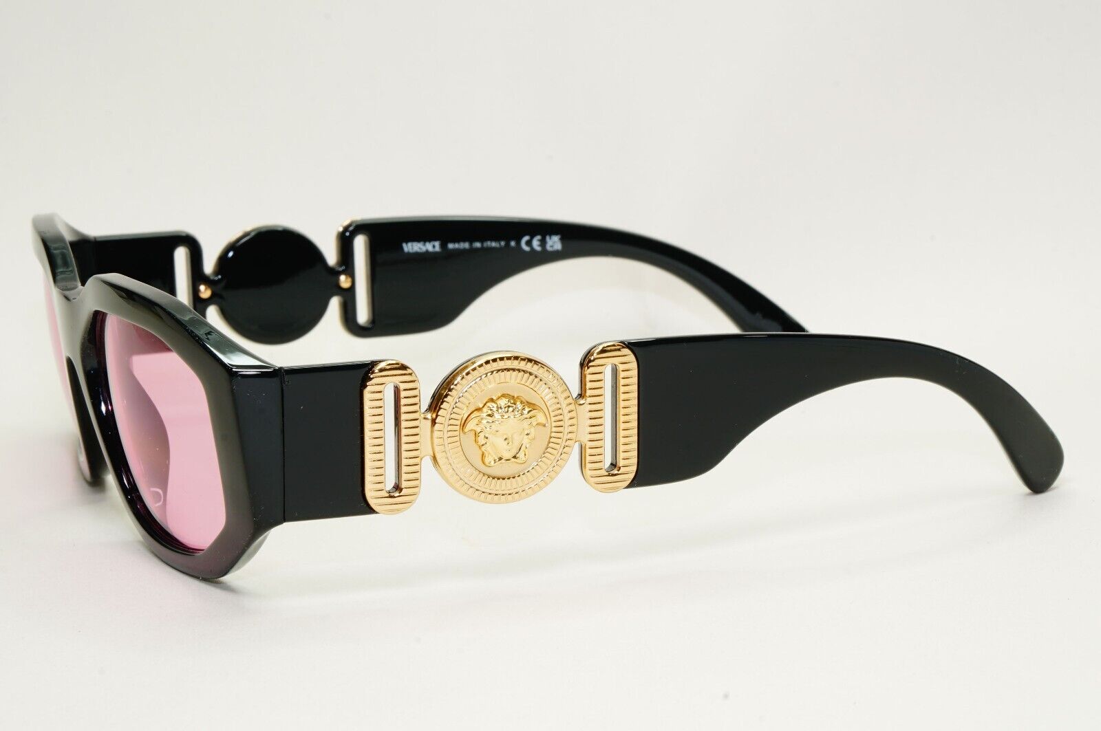 Versace Sunglasses Black Gold Pink Gold Medusa Biggie MOD VE 4361 GB1/84 53mm