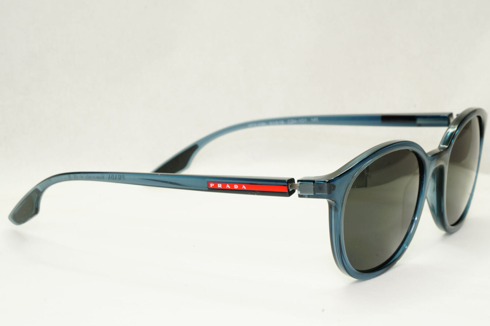 Prada Sunglasses Blue Avio Transparent Black Round PS03NV VPS 03N CZH-1O1 51mm