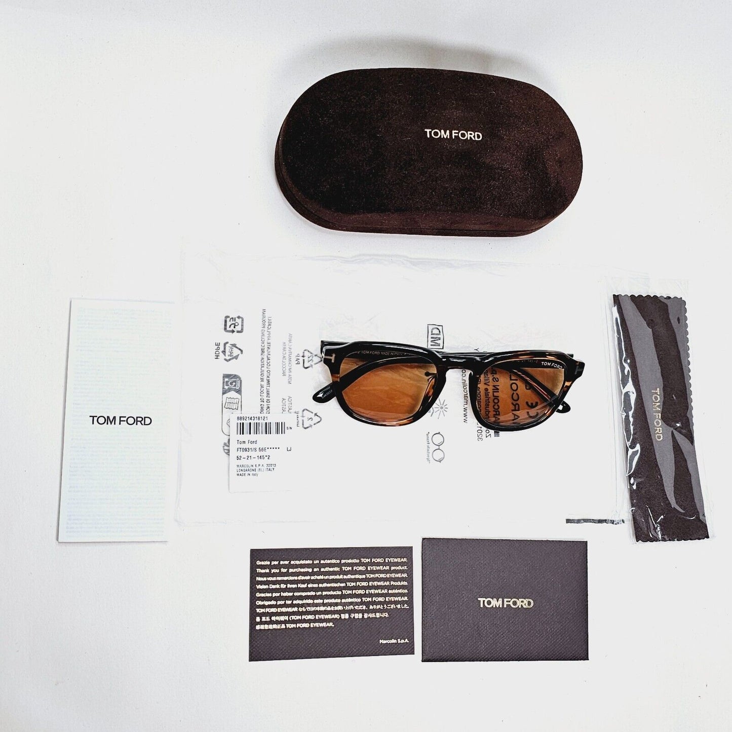 Tom Ford Sunglasses Avery Brown Tortoiseshell Gold FT0931 TF 931 56E 52mm