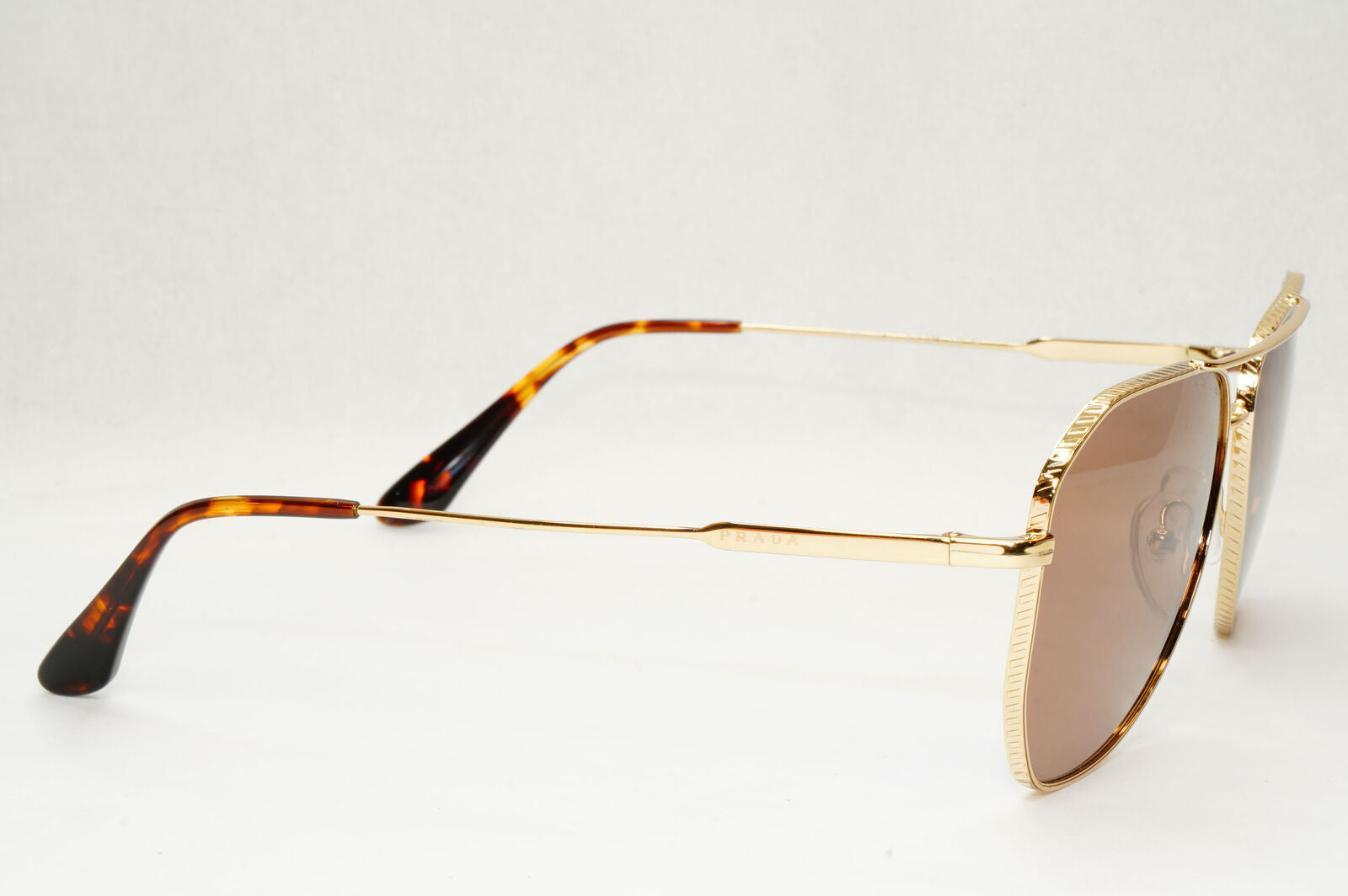 Prada Sunglasses Glass Lens Gold Brown Pilot Metal PR63XS SPR 63X 5AK-05D 58mm