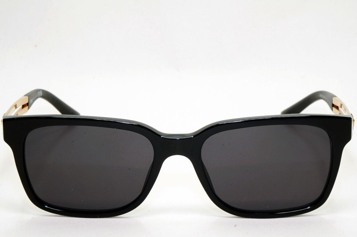 Versace Sunglasses Black Square Gold Medusa Meander MOD VE 3218 GB1 53mm