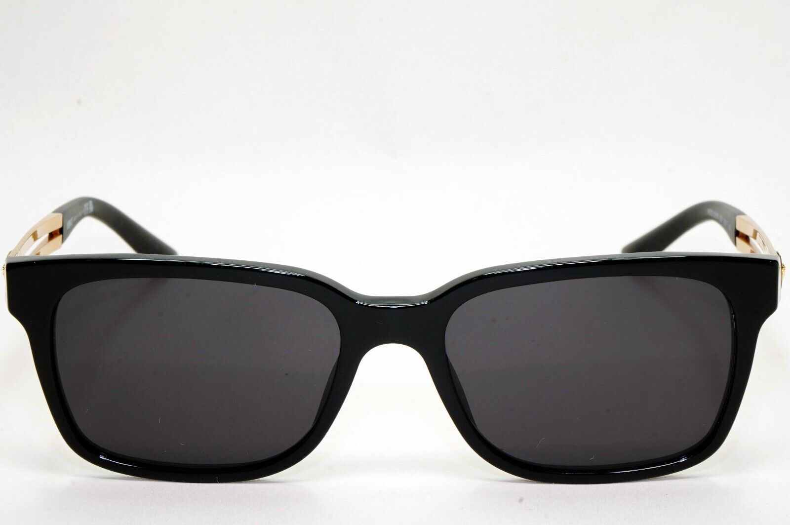 Versace Sunglasses Black Square Gold Medusa Meander MOD VE 3218 GB1 53mm