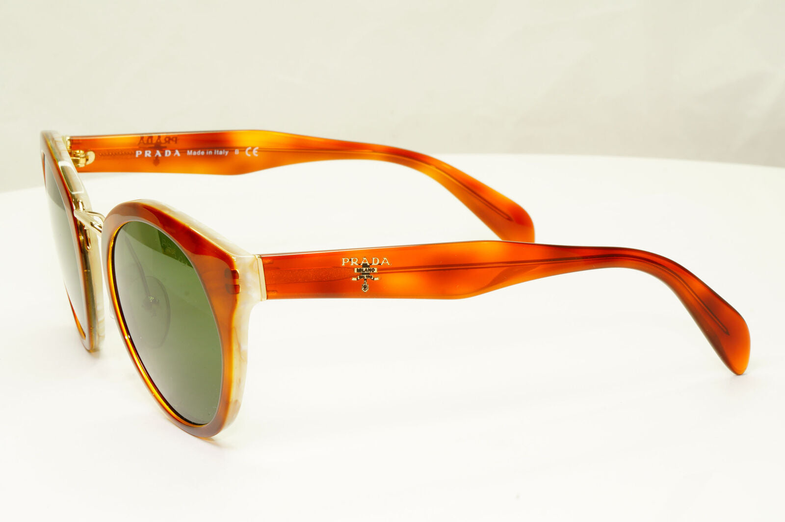 Prada Brown Green Sunglasses Tortoiseshell Gold Womens SPR 05T PR05TS TH7-1I0