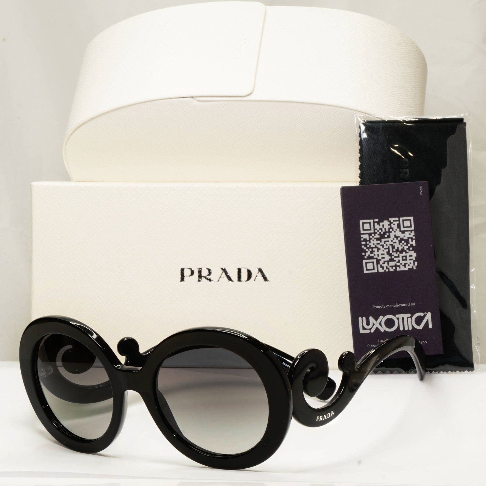 Prada Sunglasses Swirl Baroque 2016 Round Black PR27NS SPR 27N 1AB-3M1 55mm