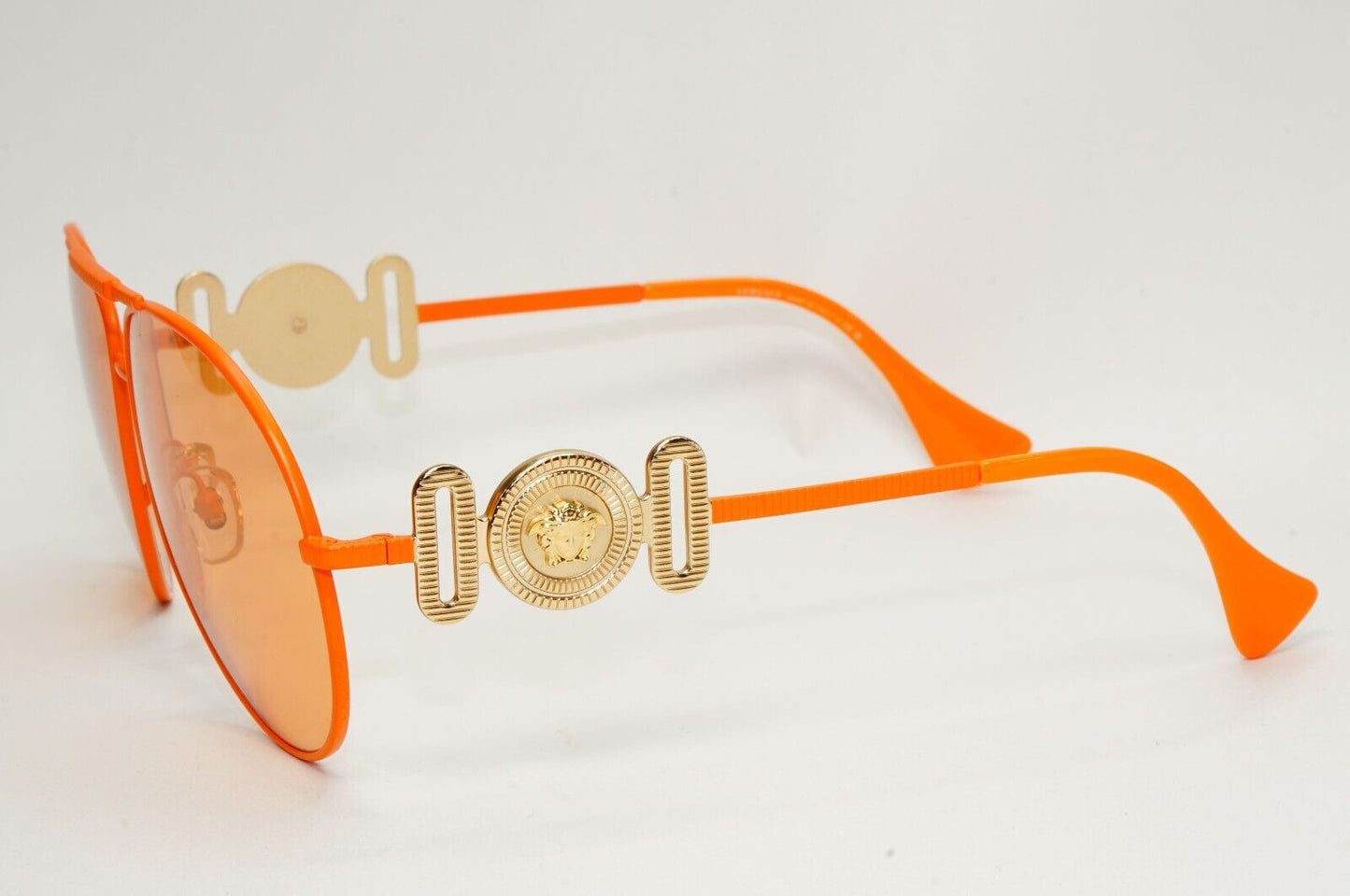 Versace Sunglasses Orange Matte Pilot Oversized Large MOD VE 2249 1485/74 65mm