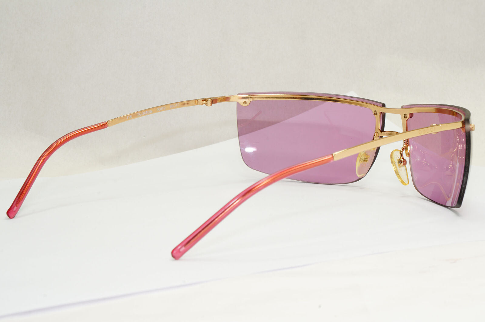 Gucci Sunglasses 2003 Vintage Gold Violet Pink Rimless GG 2653/S 000T9 190224
