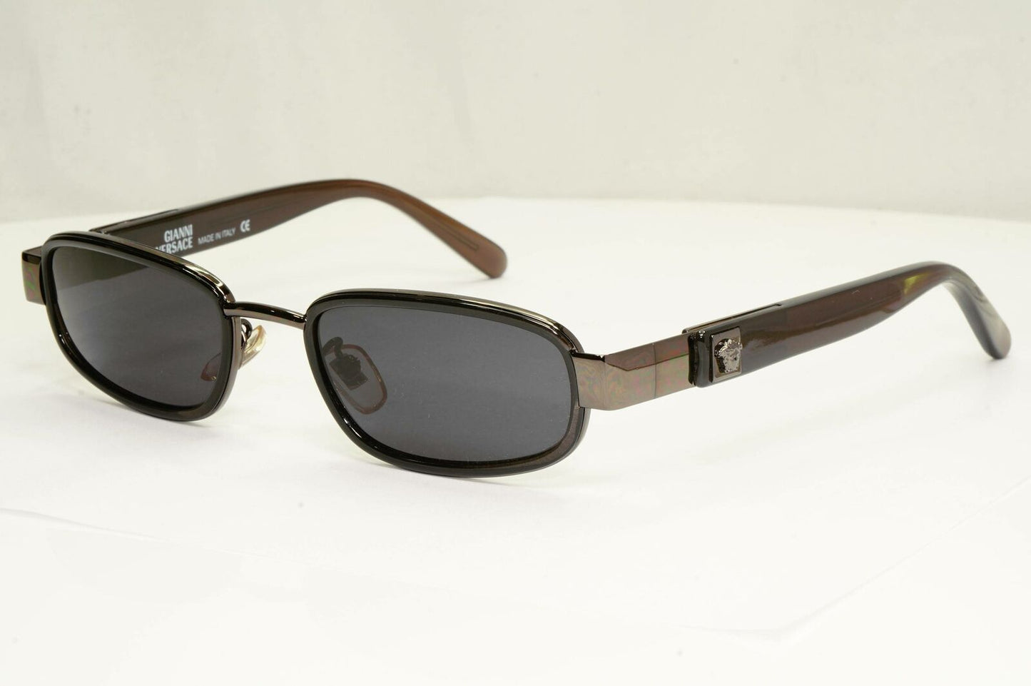 Gianni Versace 1996 Vintage Brown Gunmetal Medusa Sunglasses MOD X29 COL A34