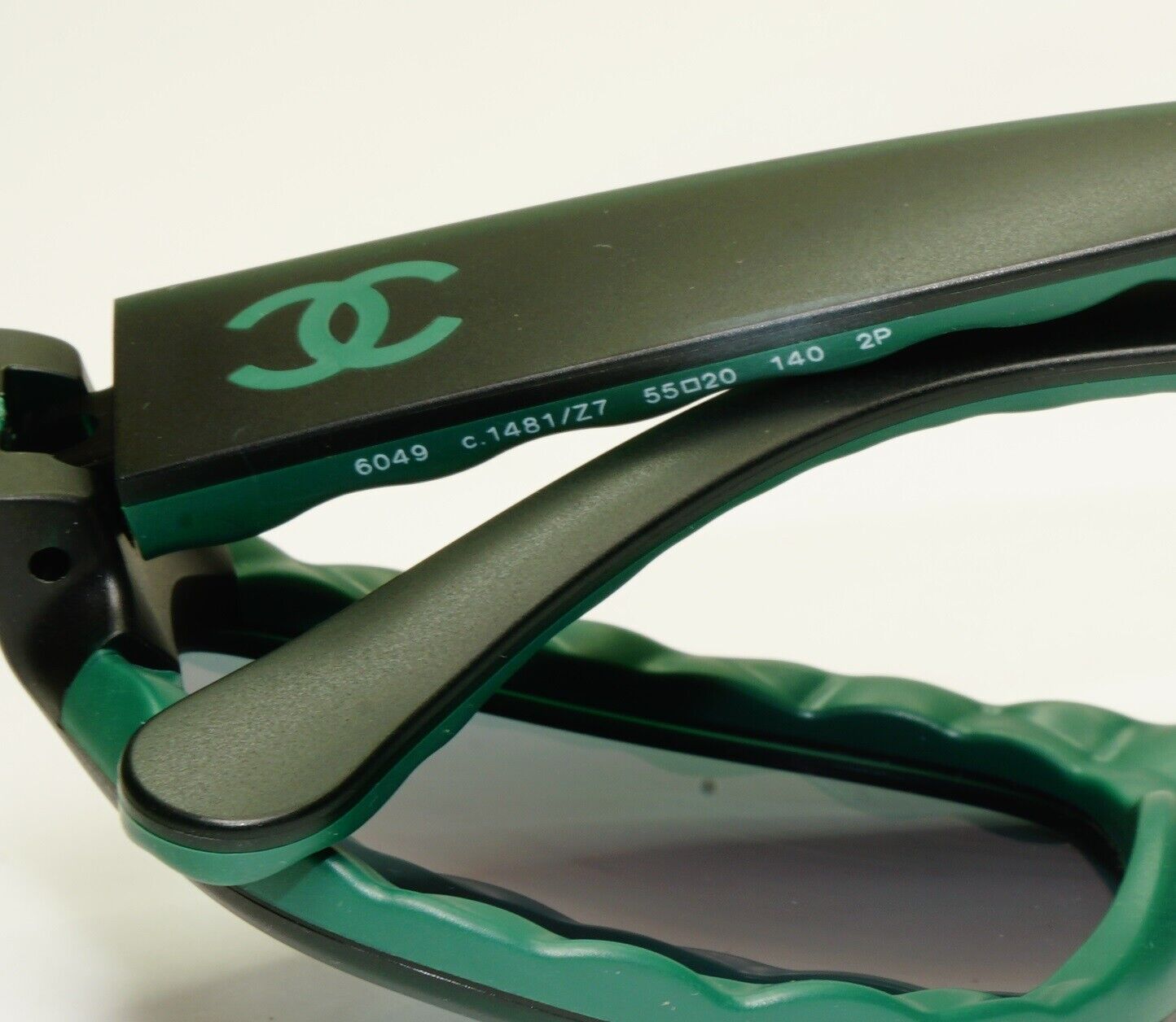 Chanel Sunglasses Polarized Black Grey Square Womens Fashion 6049 1481/Z7 25645