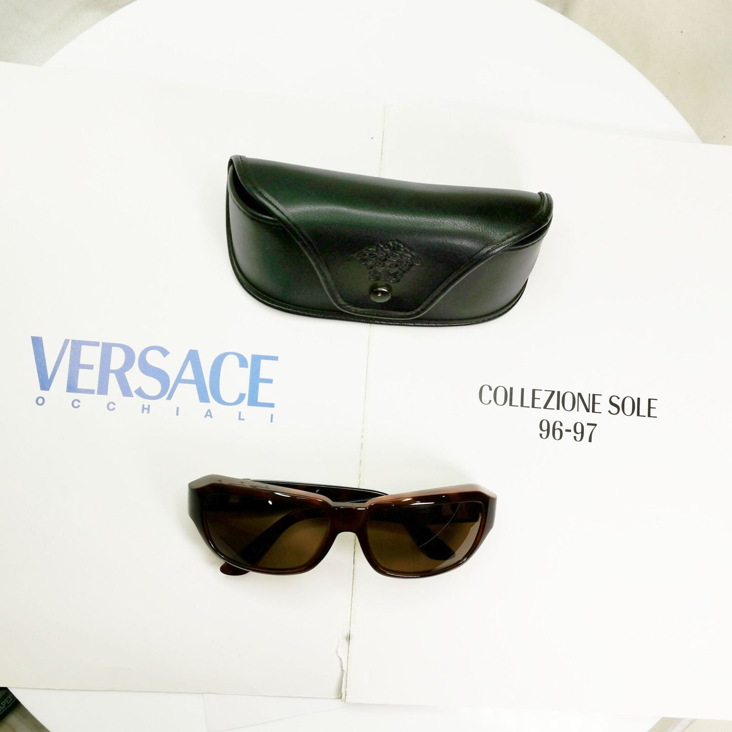Gianni Versace 1996 Sunglasses Vintage Gold Brown Retro MOD 412/A COL 900 151222