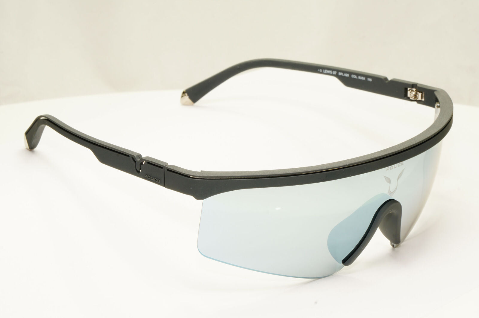 Police Lewis Hamilton F1 Sunglasses Black Silver Mirror Shield SPL A28 COL9U5X