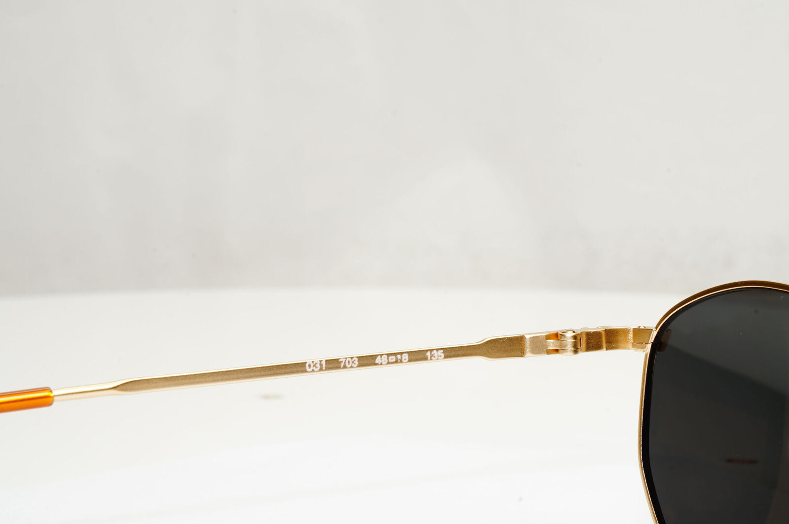 Emporio Armani Sunglasses 1997 Vintage Gold Black Metal Round 031 703 48mm C