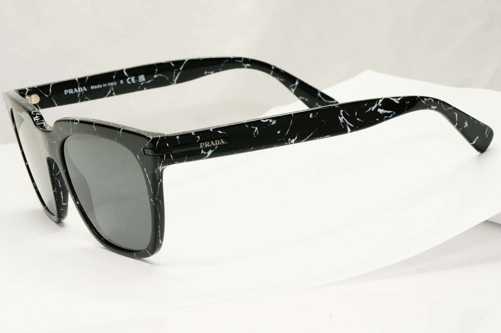 Prada Black Marble Sunglasses Lightning Mens Square PR04YS SPR 04Y 05W-731