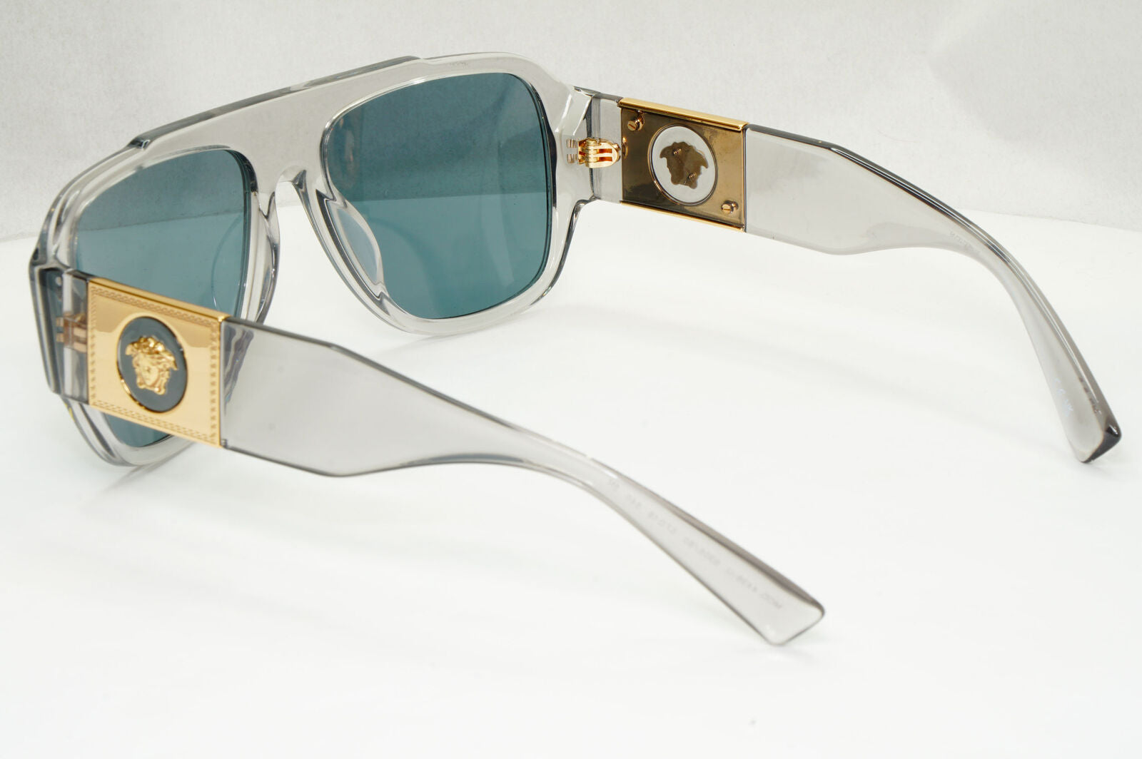 Versace Sunglasses Transparent Grey Gold Square Medusa Biggie MOD 4436-U 5305/80