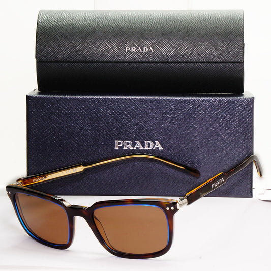 Prada Sunglasses Brown Blue Denim Tortoiseshell PR13YV VPR 13Y ZXH-1O1 53mm