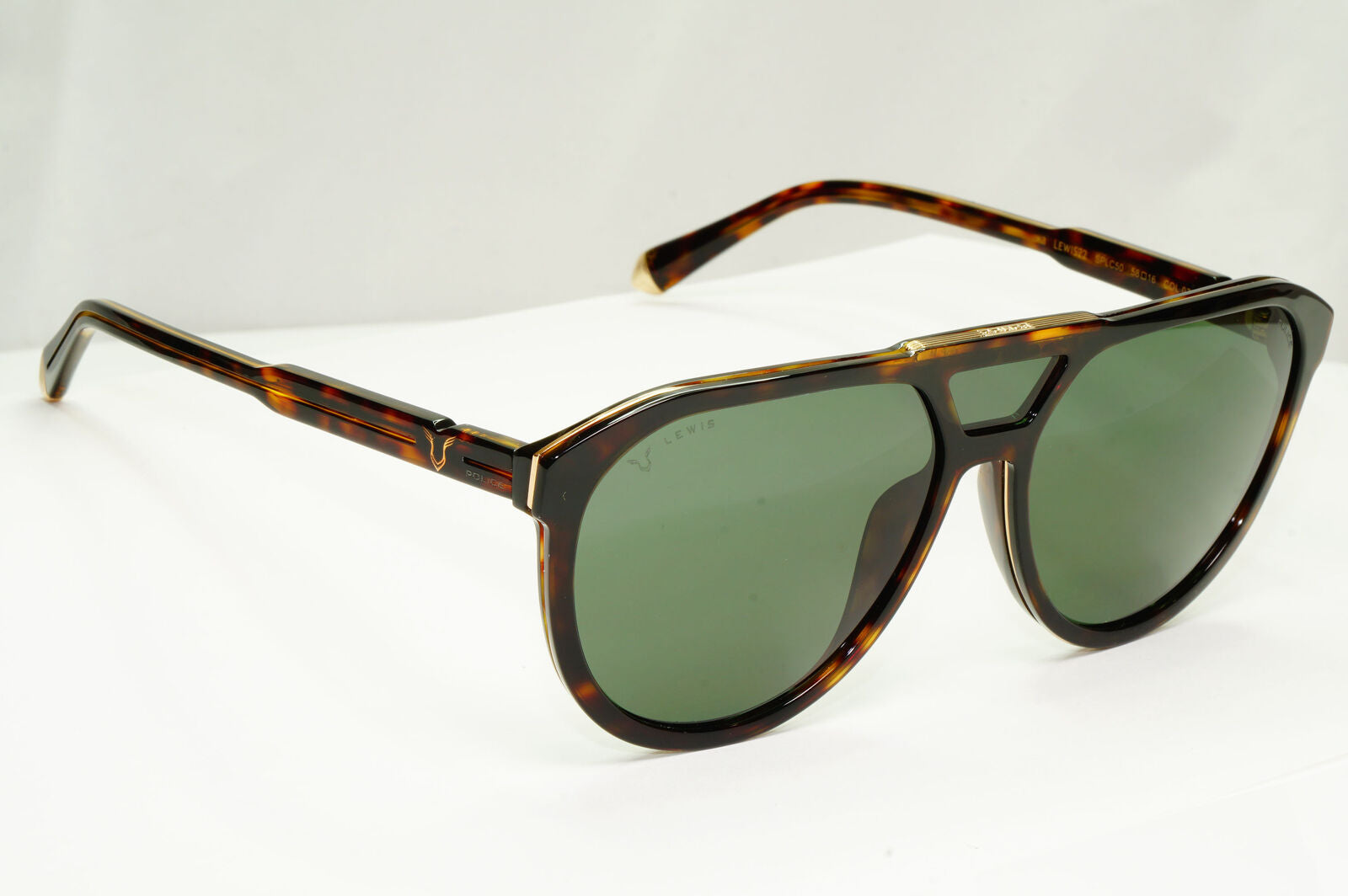 Police Lewis Hamilton F1 Sunglasses Brown Green Tortoise Pilot SPL C50 COL 0722