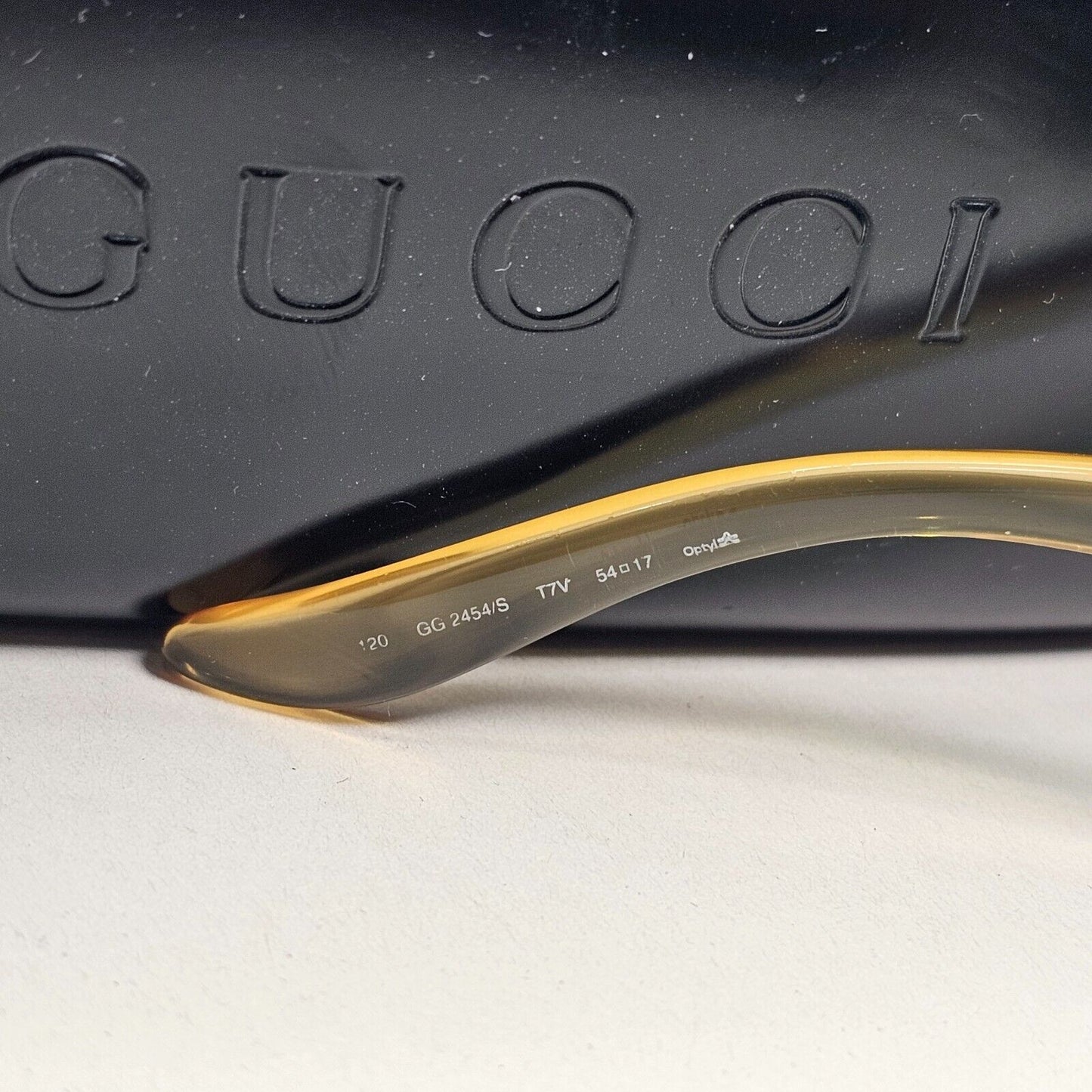 Gucci Sunglasses 1998 Vintage Honey Brown Green Rectangle GG 2454/S T7V 280924