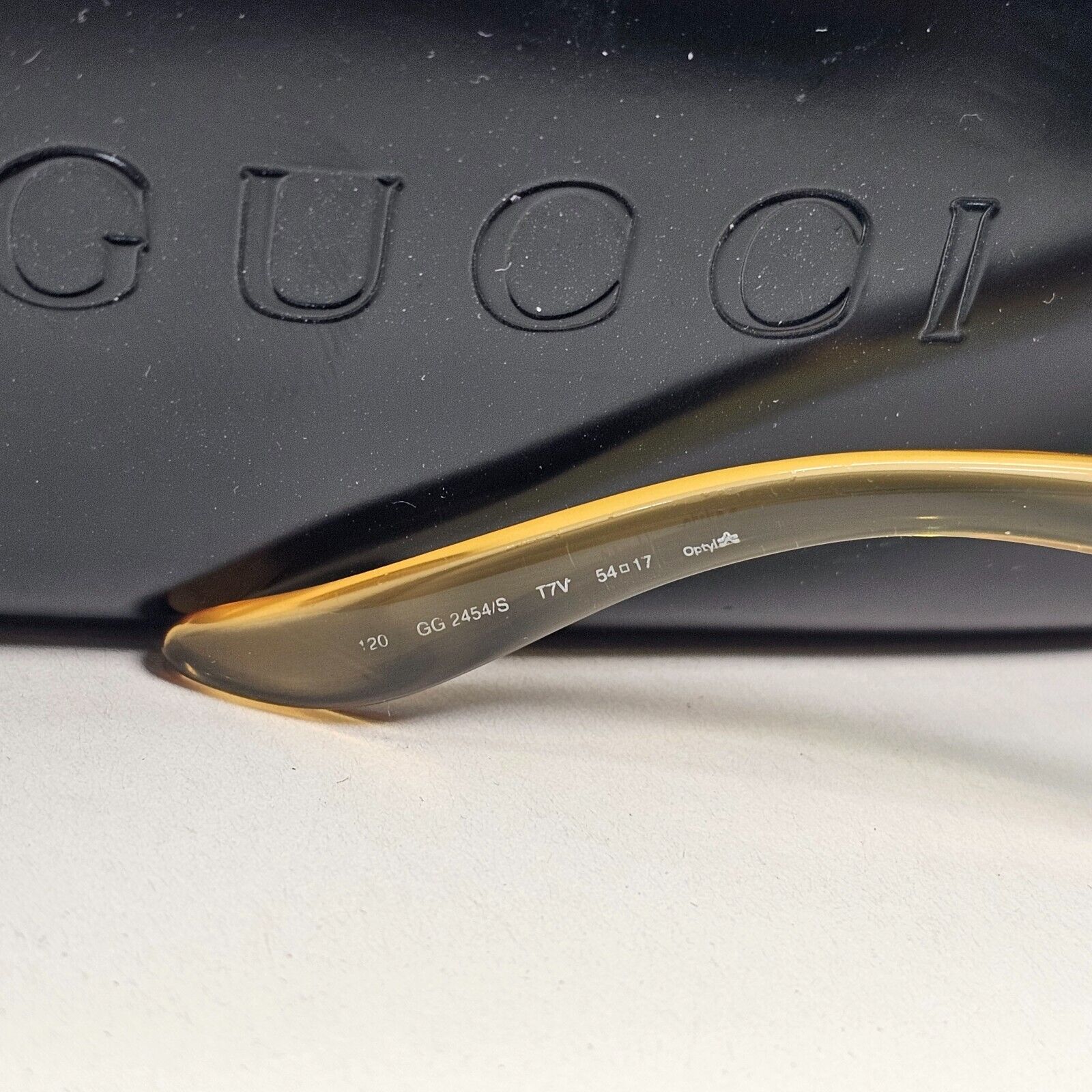 Gucci Sunglasses 1998 Vintage Honey Brown Green Rectangle GG 2454/S T7V 280924