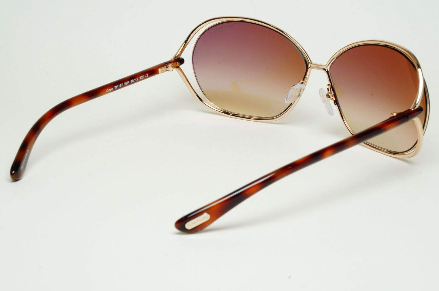 Tom Ford Sunglasses Carla Gold Tortoise Brown Gradient FT0157 TF 157 28F