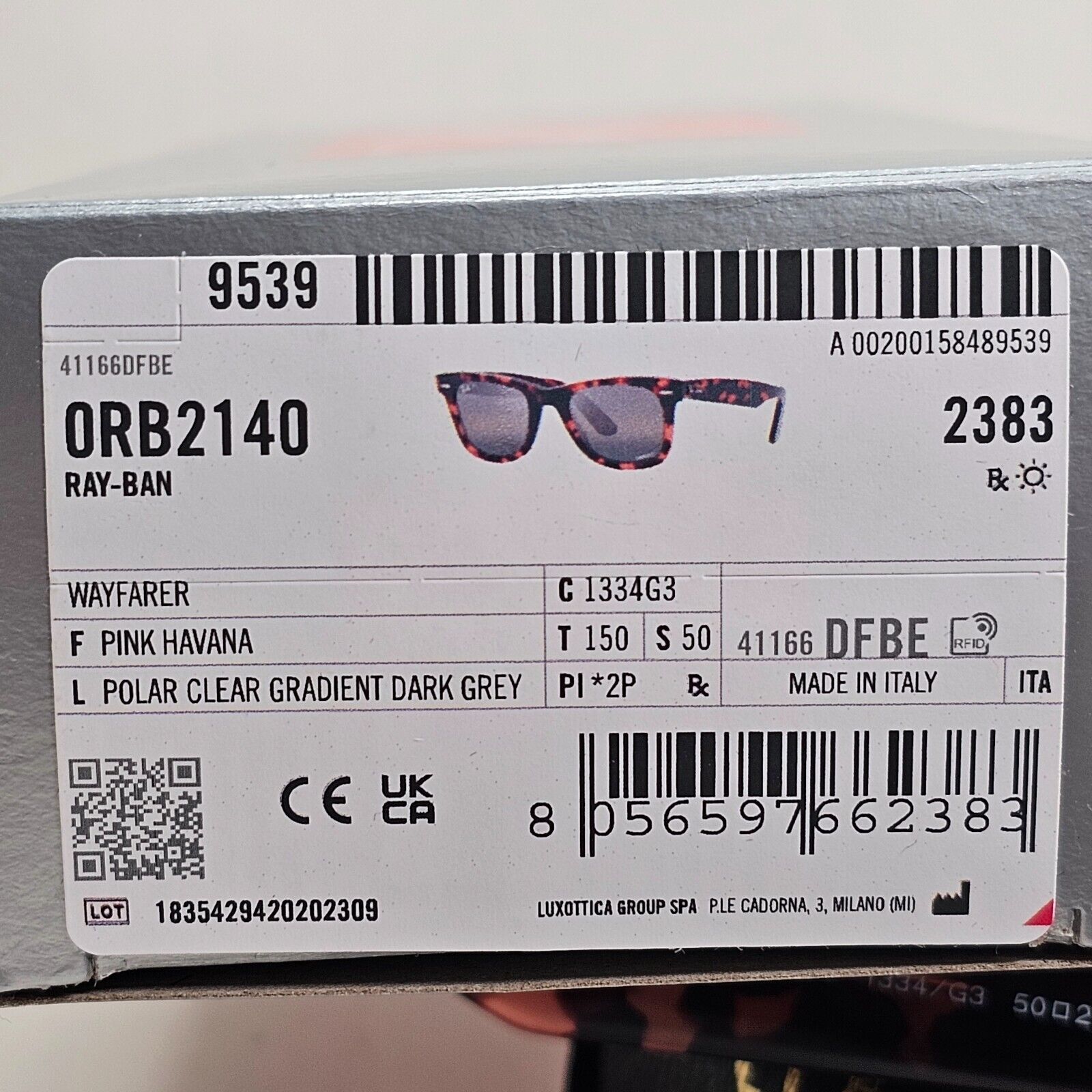 Ray-Ban Sunglasses Wayfarer Polarised Chromance Brown Havana RB 2140 1334/G3