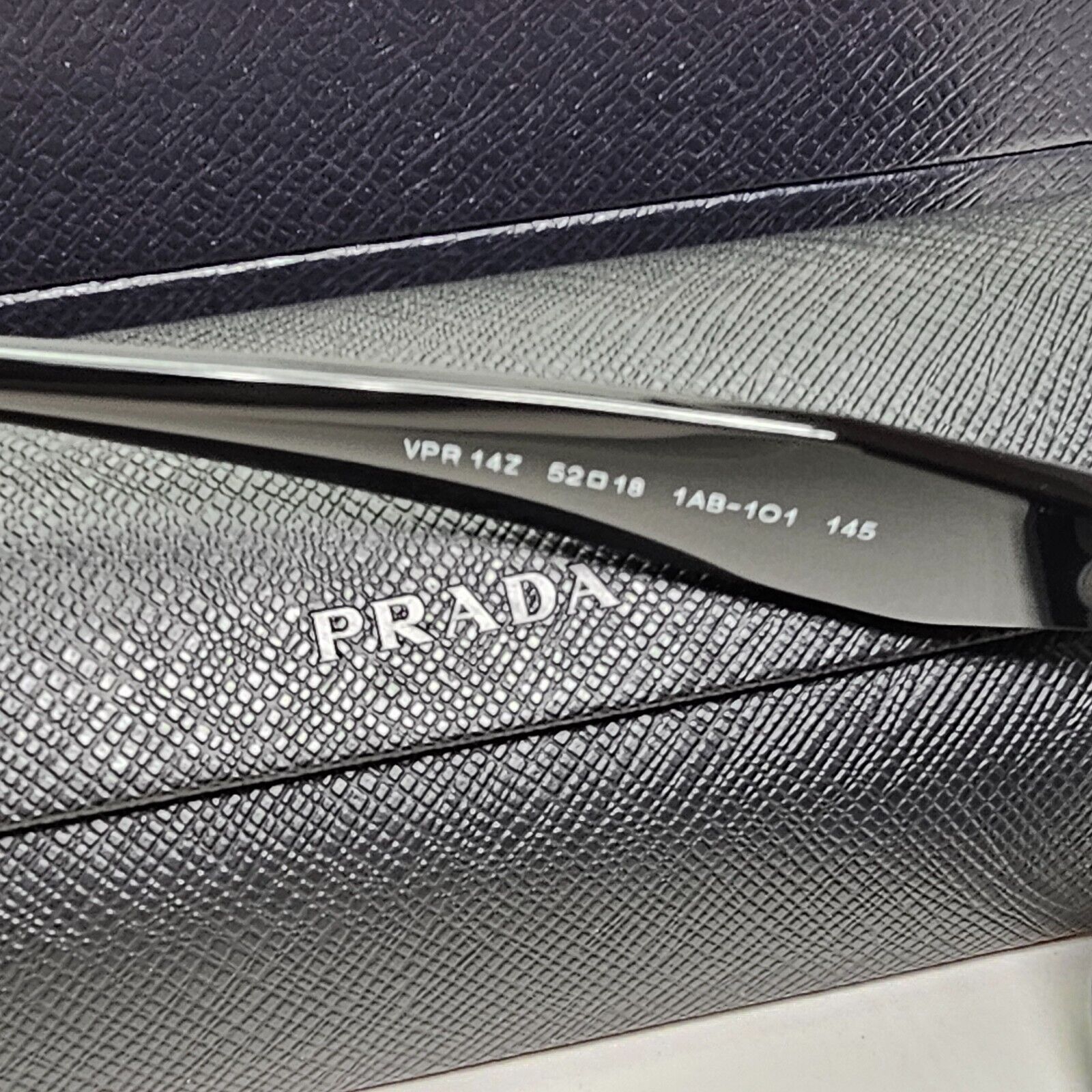 Prada Sunglasses Symbole Glossy Black Square PR14ZV VPR 14Z 1AB-1O1 52mm