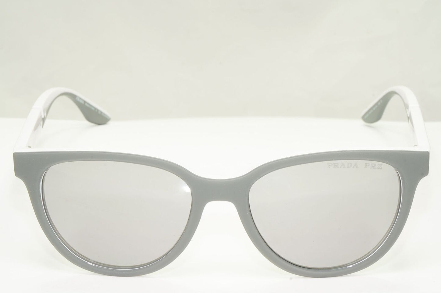 Prada Polarised Silver White Grey Sunglasses Red Stripe PS05XS SPS 05X 04S-04L