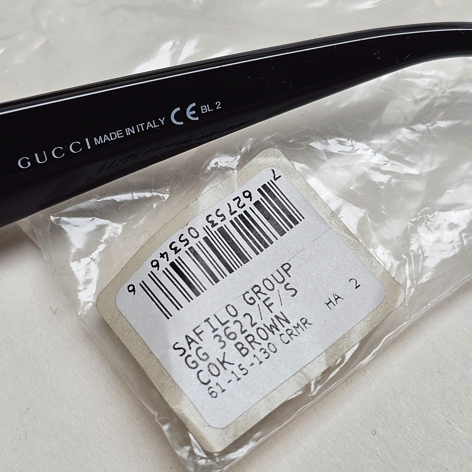 Gucci Sunglasses 2009 Vintage Leather Brown Black Square GG 3622/F/S COKHA 61mm