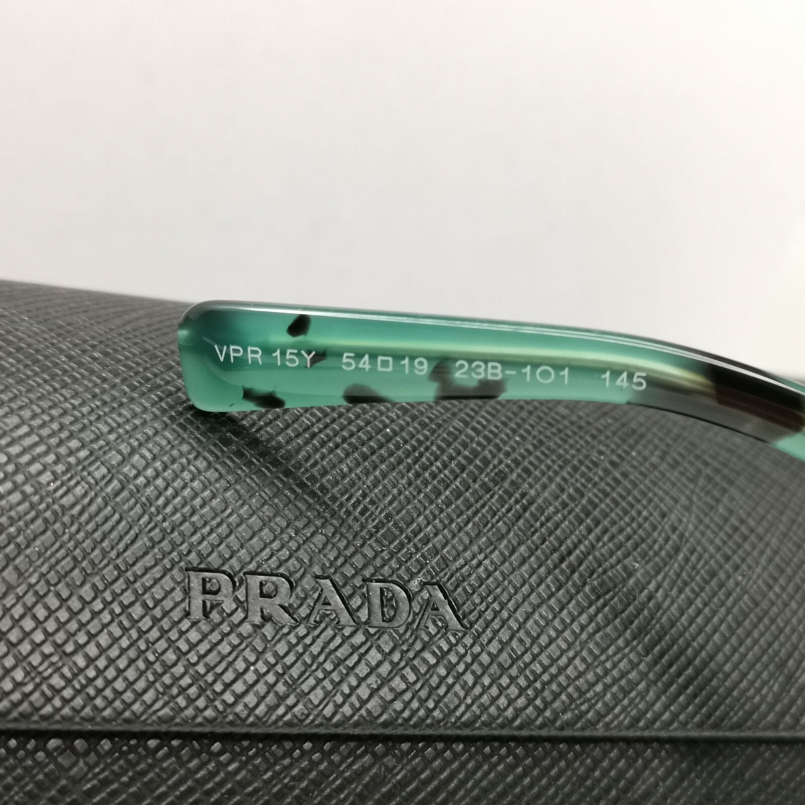 Prada Sunglasses Brown Green Triangle Logo Havana PR15YV VPR 15Y 23B-1O1 54mm