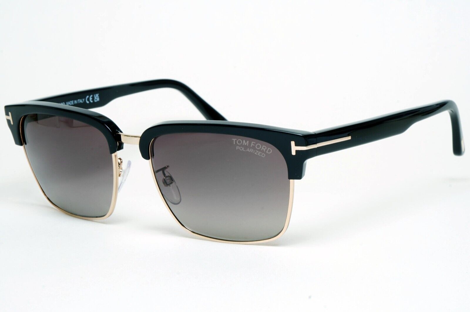Tom Ford Sunglasses River Polarized Black Gold Grey Square FT0367 TF 367 01D