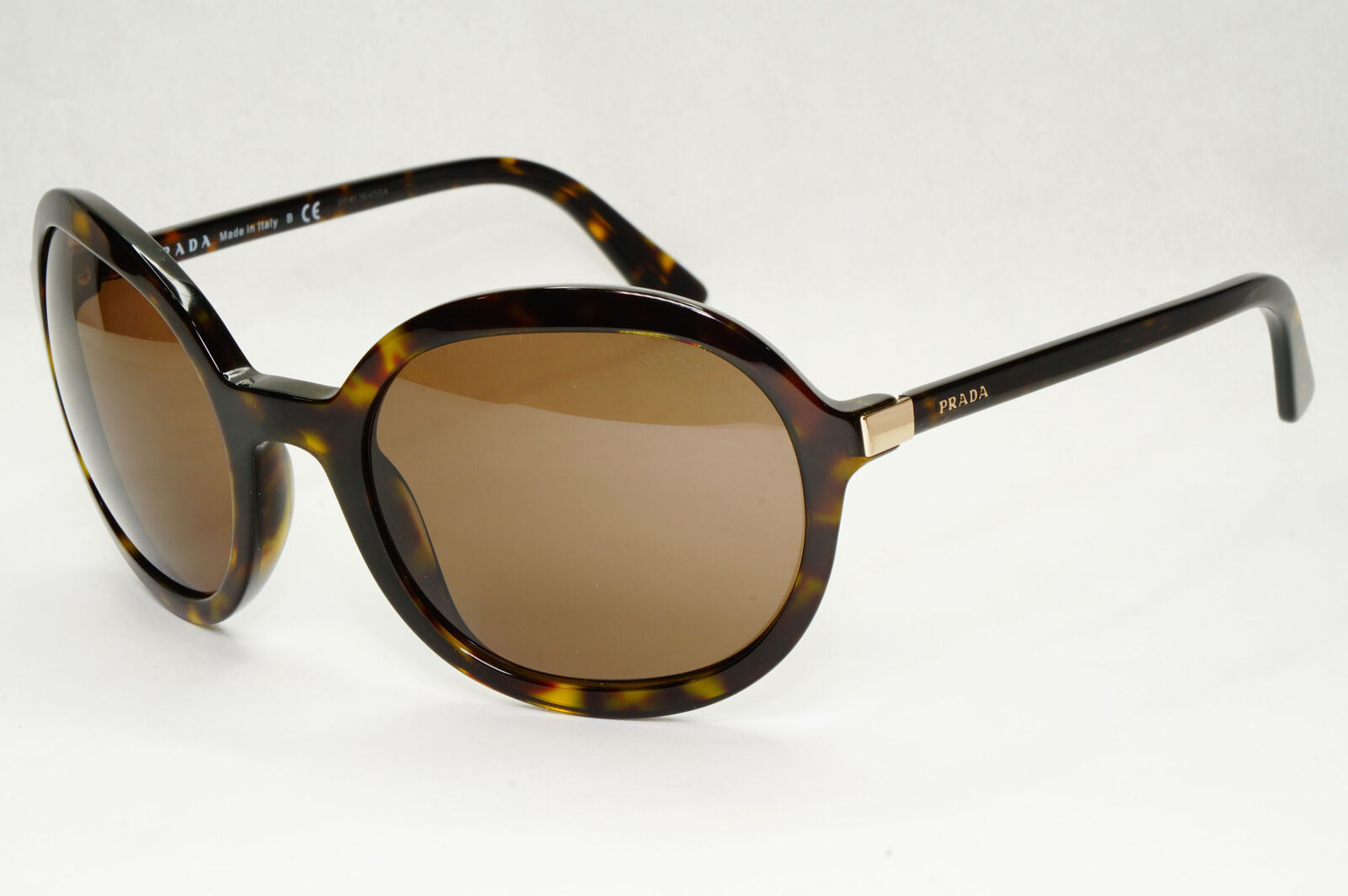 Prada Sunglasses Round Brown Havana Tortoiseshell PR09VS SPR 09V 2AU-8C1 56mm