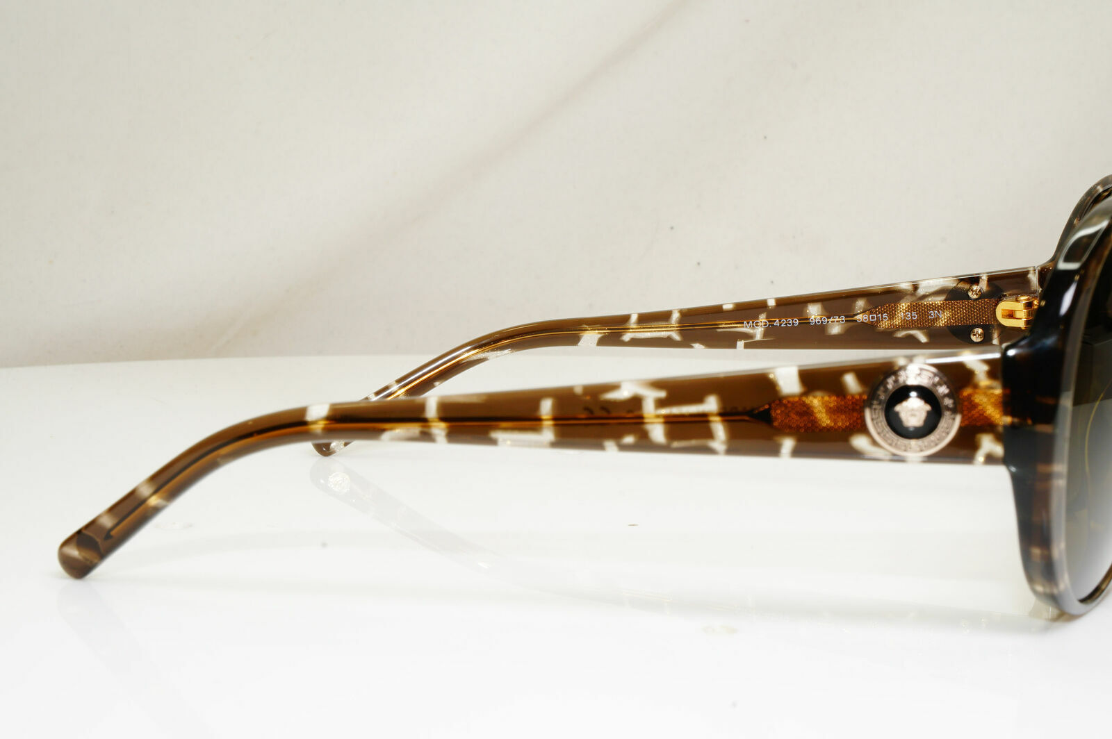 Versace Medusa Gold Marble Brown Oversized Sunglasses Womens 4239 969/73 29421