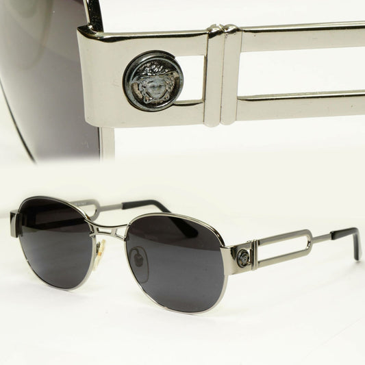 Gianni Versace 1996 Vintage Mens Silver Medusa Metal Sunglasses MOD S57 COL 76M