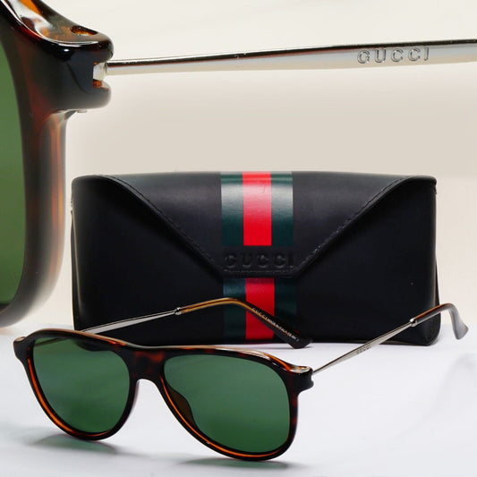 Gucci Sunglasses 2012 Vintage Brown Tortoise Green Square GG 1058/S 3MA5L 081124