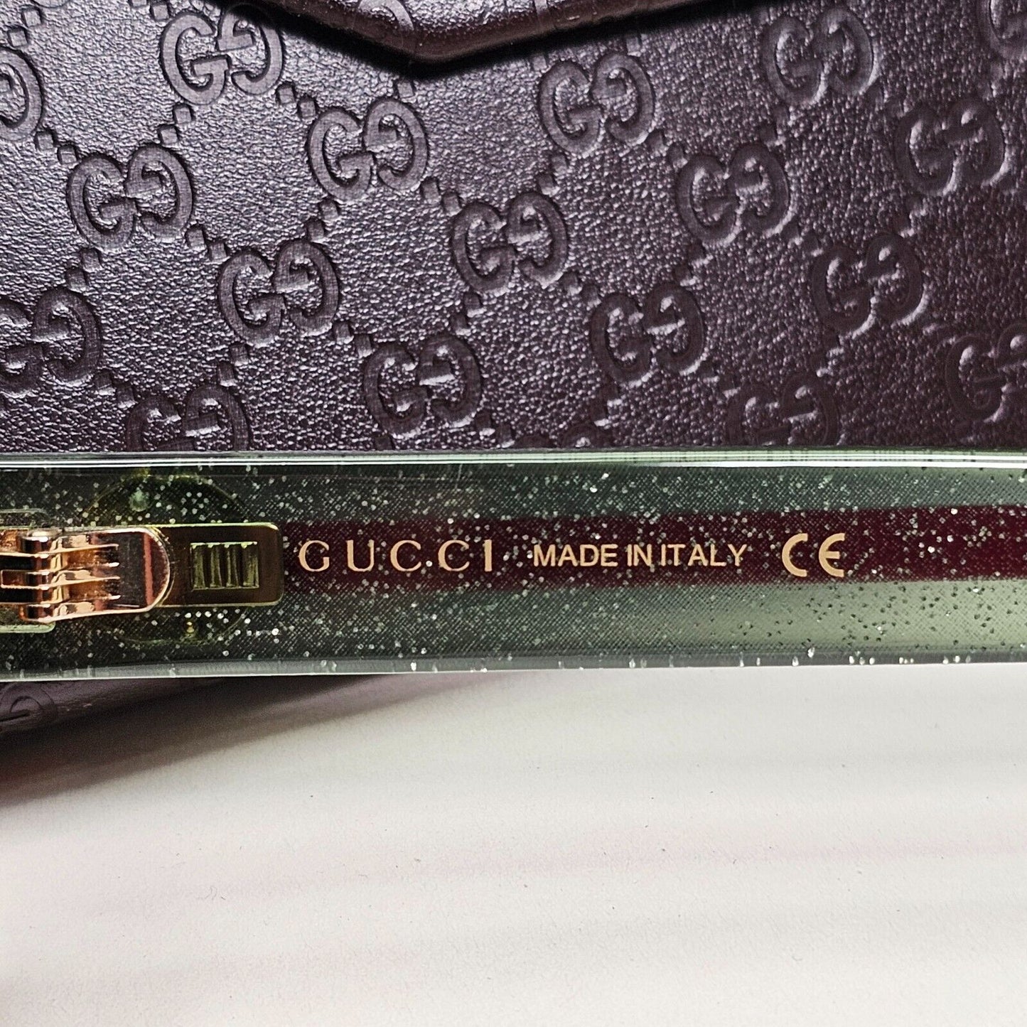 Gucci Sunglasses 2017 Brown Transparent Green Square GG0036S 003 54mm 050824