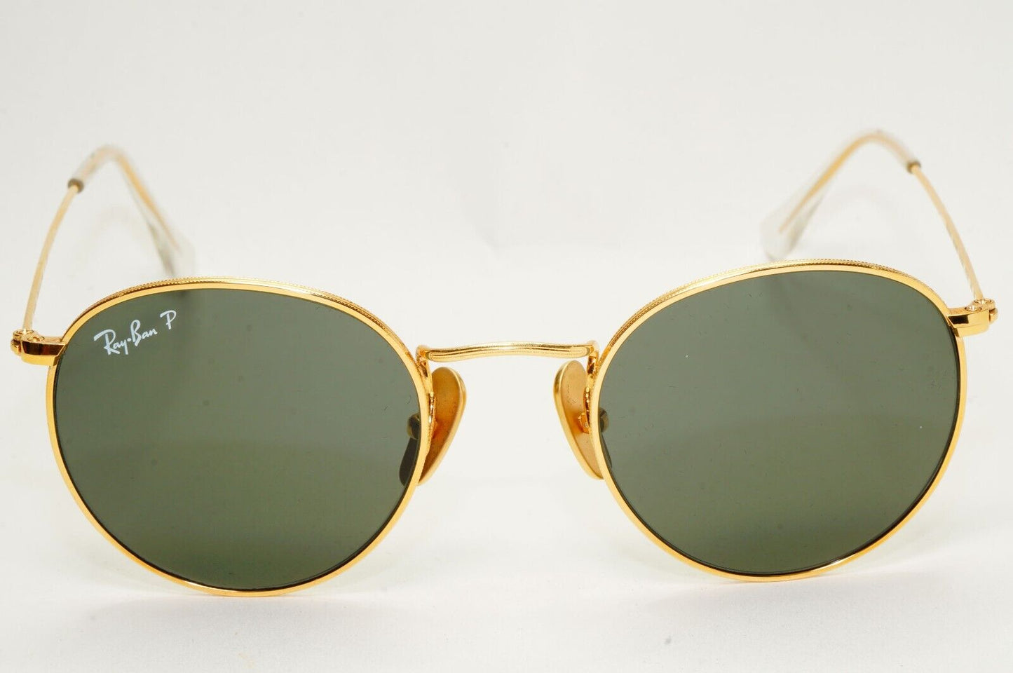 Ray-Ban Sunglasses Round Titanium Polarised Gold Green RB 8247 9216/58 47mm
