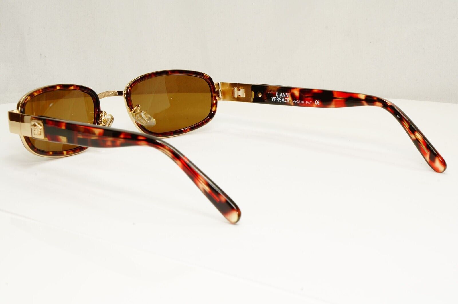 Gianni Versace 1996 Vintage Brown Gold Medusa Metal Sunglasses MOD X29 COL A11
