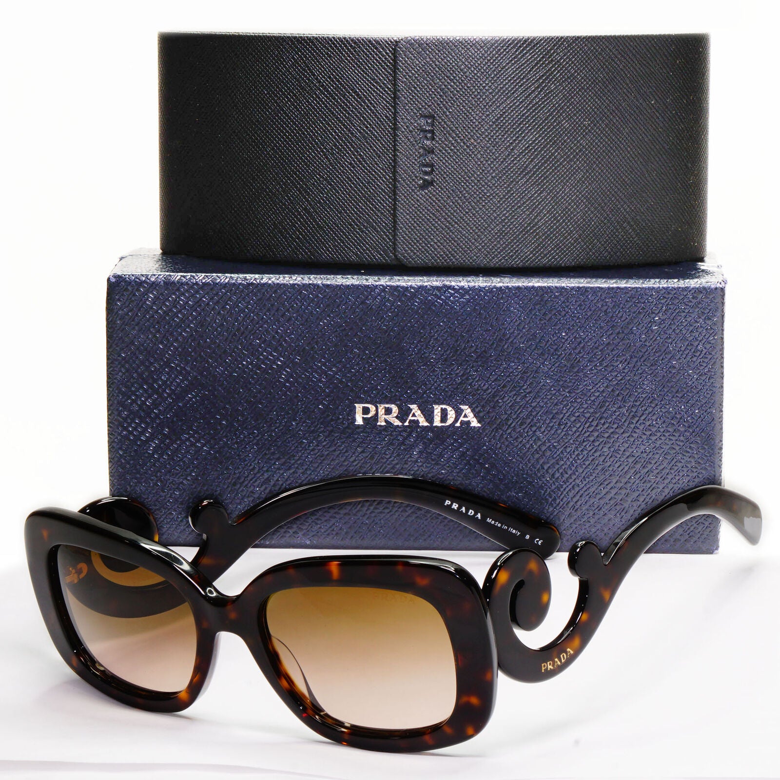 Prada Sunglasses Baroque Swirl Brown Square PR27OS SPR 27O 2AU-6S1 141223