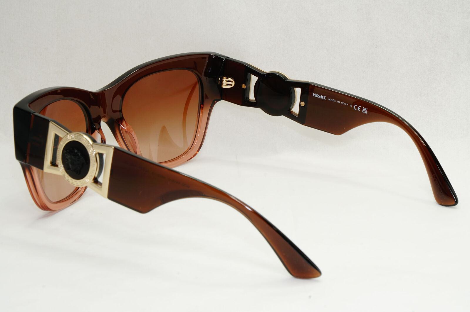 Versace Sunglasses Brown Gold Medus Square Transparent MOD VE 4415-U 5332/13