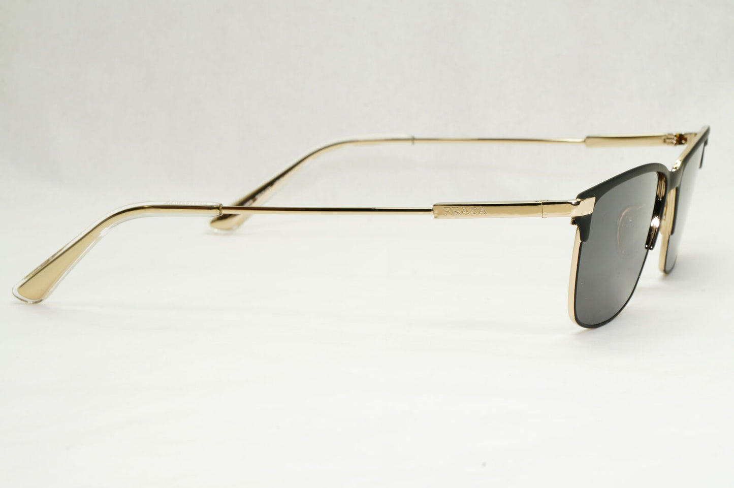 Prada Sunglasses Gold Black Metal Rectangle PR55ZV VPR 55Z 1BO-1O1 55mm