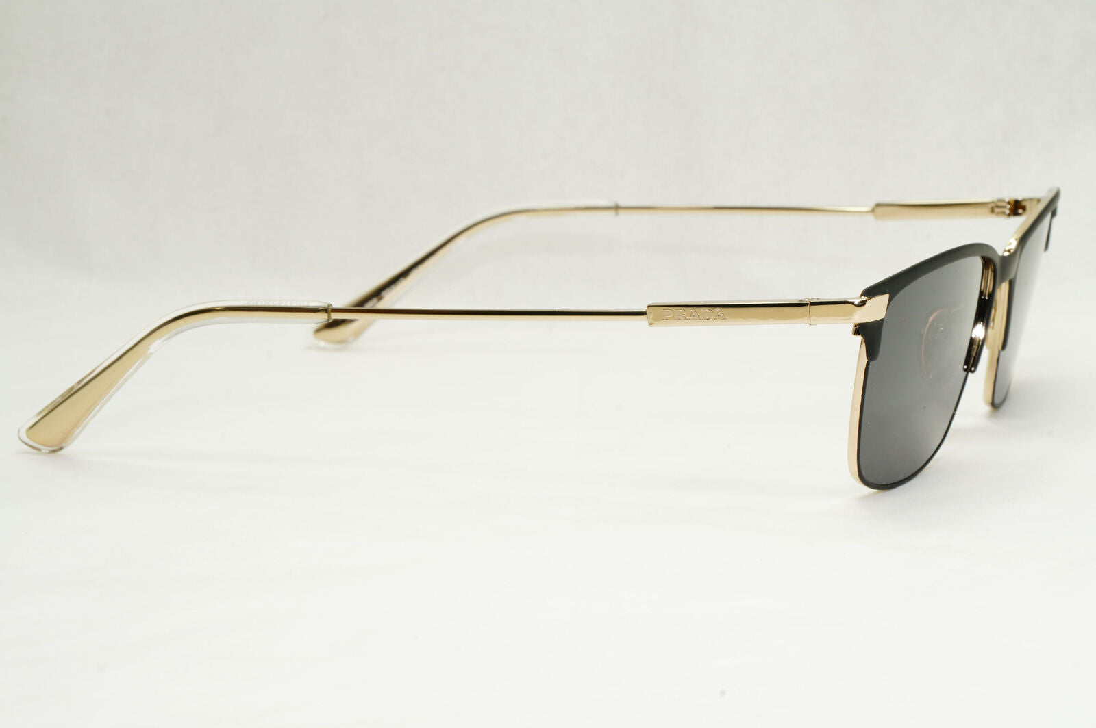 Prada Sunglasses Gold Black Metal Rectangle PR55ZV VPR 55Z 1BO-1O1 55mm