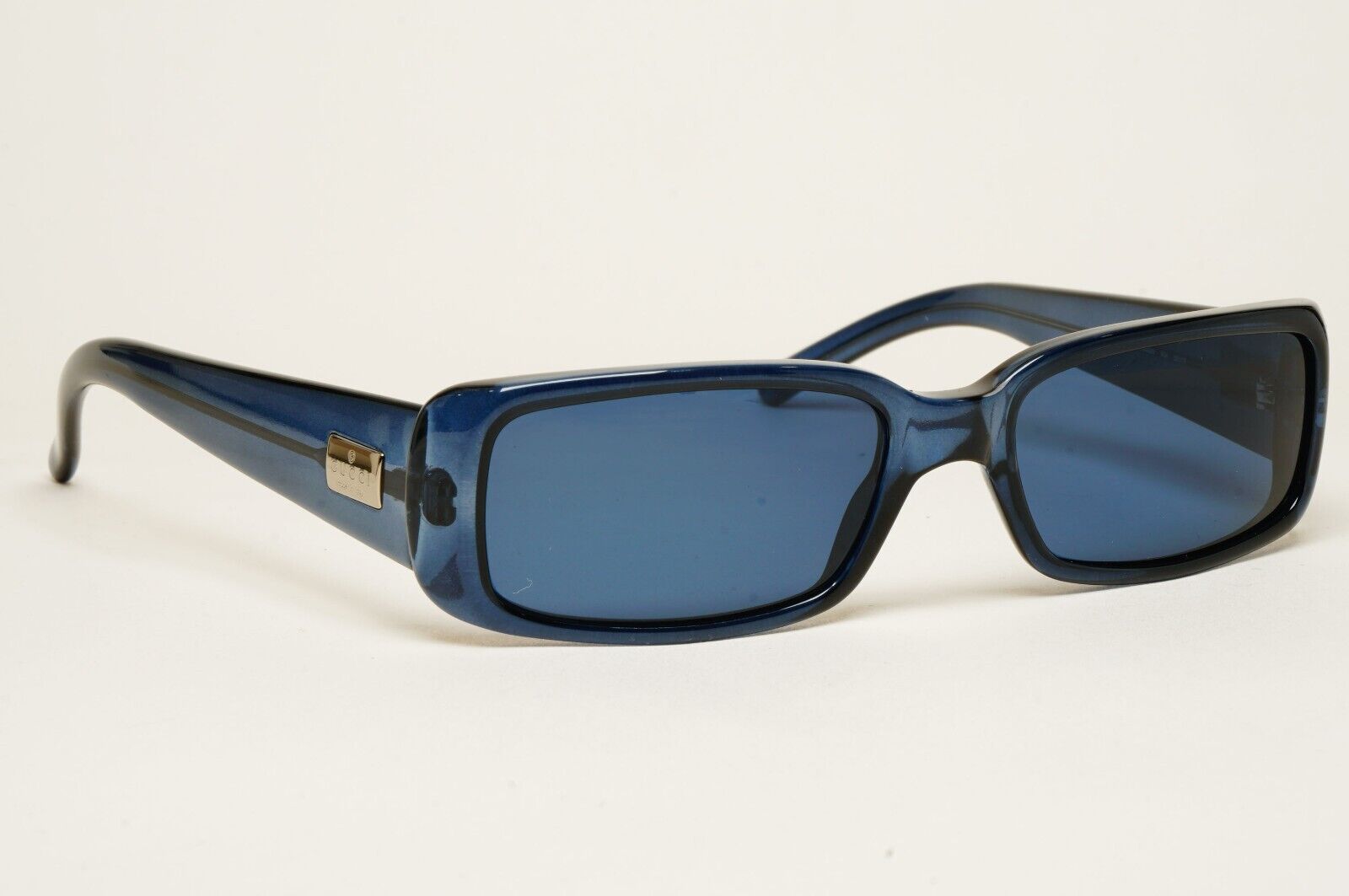 Gucci Sunglasses 1998 Vintage Blue Rectangle Transparent GG 2450/S K04 100225