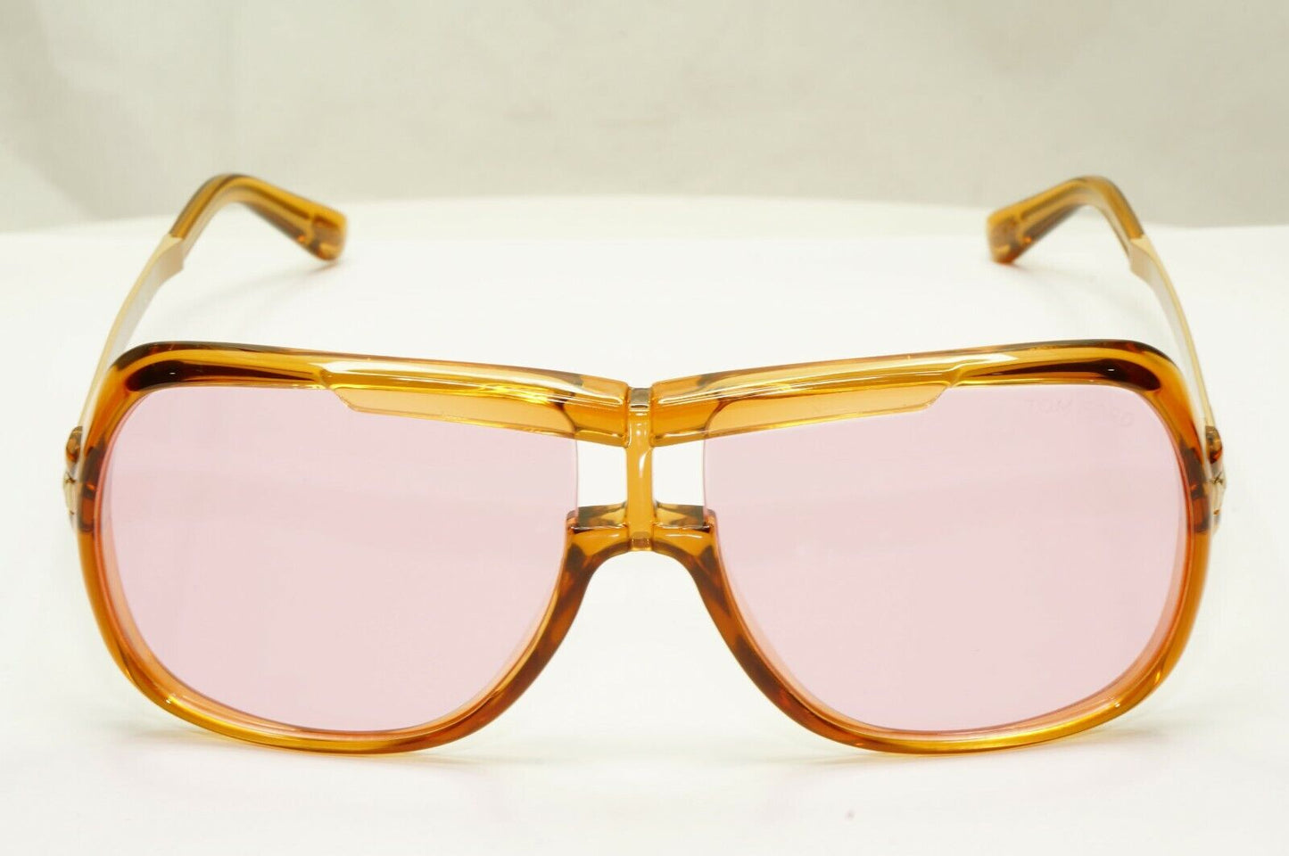Tom Ford Pink Brown Sunglasses Gold Honey Square Mens Fashion Caine TF 800 45Y