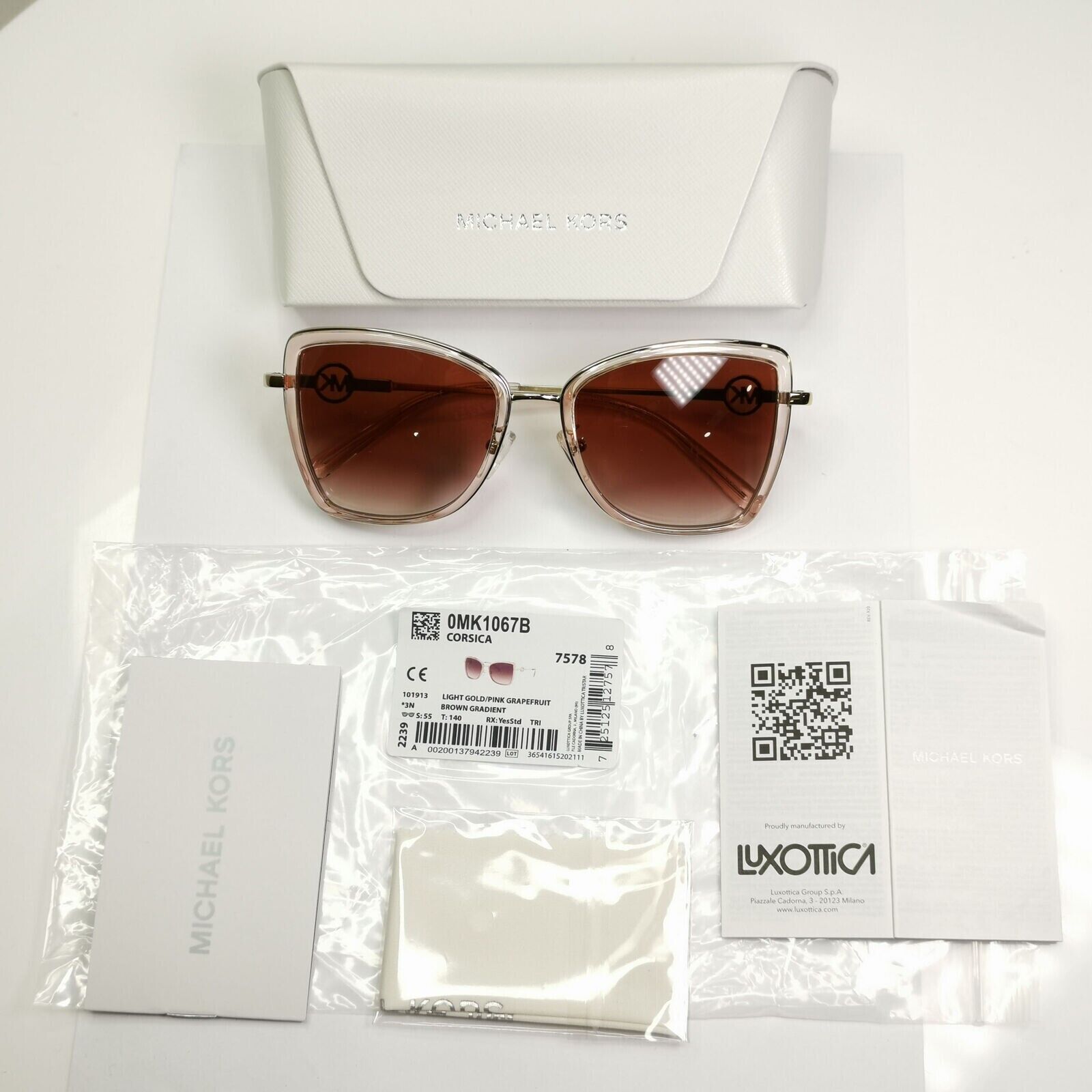 Michael Kors Sunglasses Gold Brown Gradient Square  MK 1067B Corsica 101913