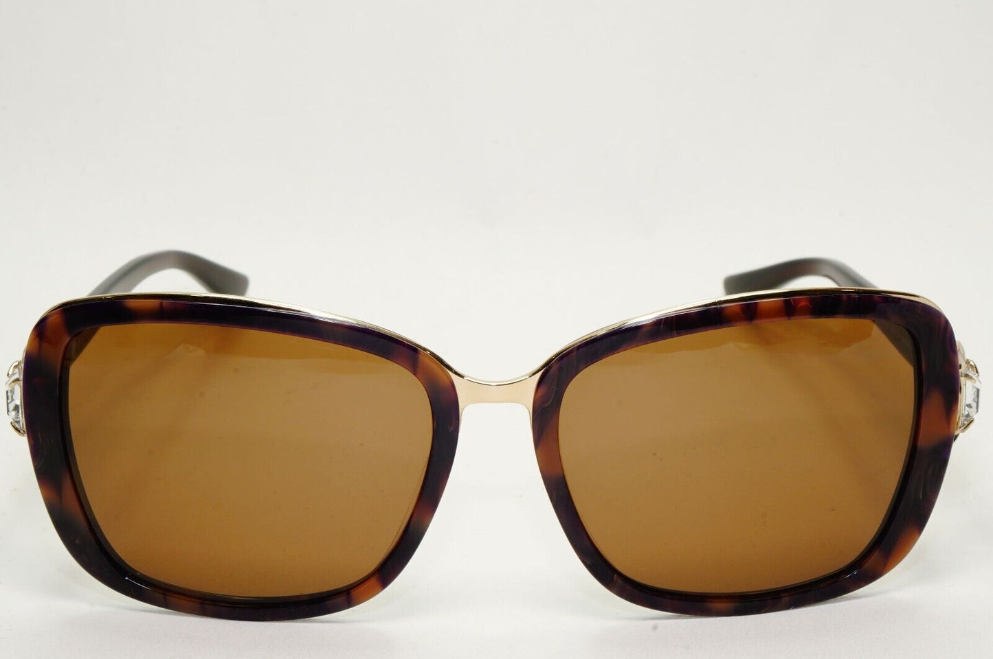Bvlgari Sunglasses 2011 Vintage Brown Gold Crystal Square 6060-B 325/13 041124