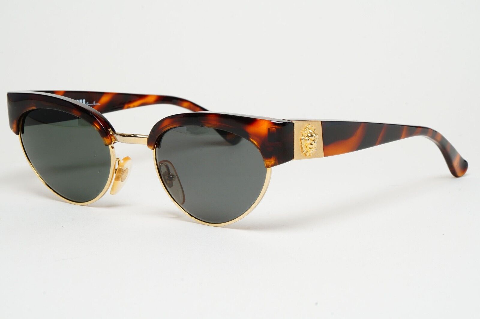 Versus Sunglasses 1996 by Gianni Versace Vintage Brown Gold Lion MOD E22 COL 649
