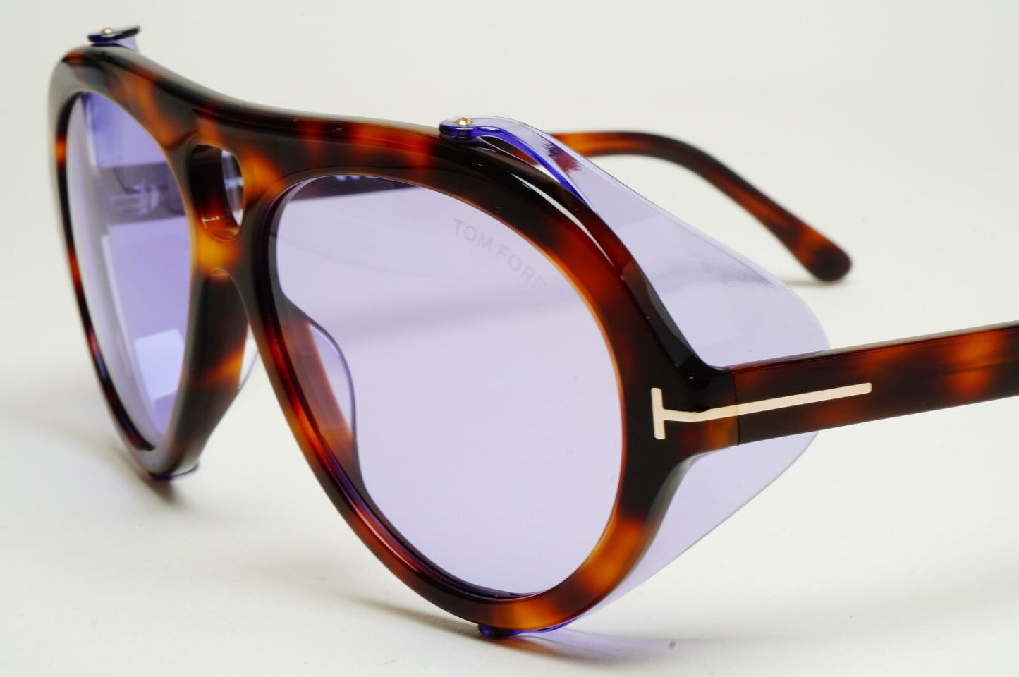 Tom Ford Sunglasses Neughman Brown Violet Pilot Side Shields FT0882 TF 882 53Y