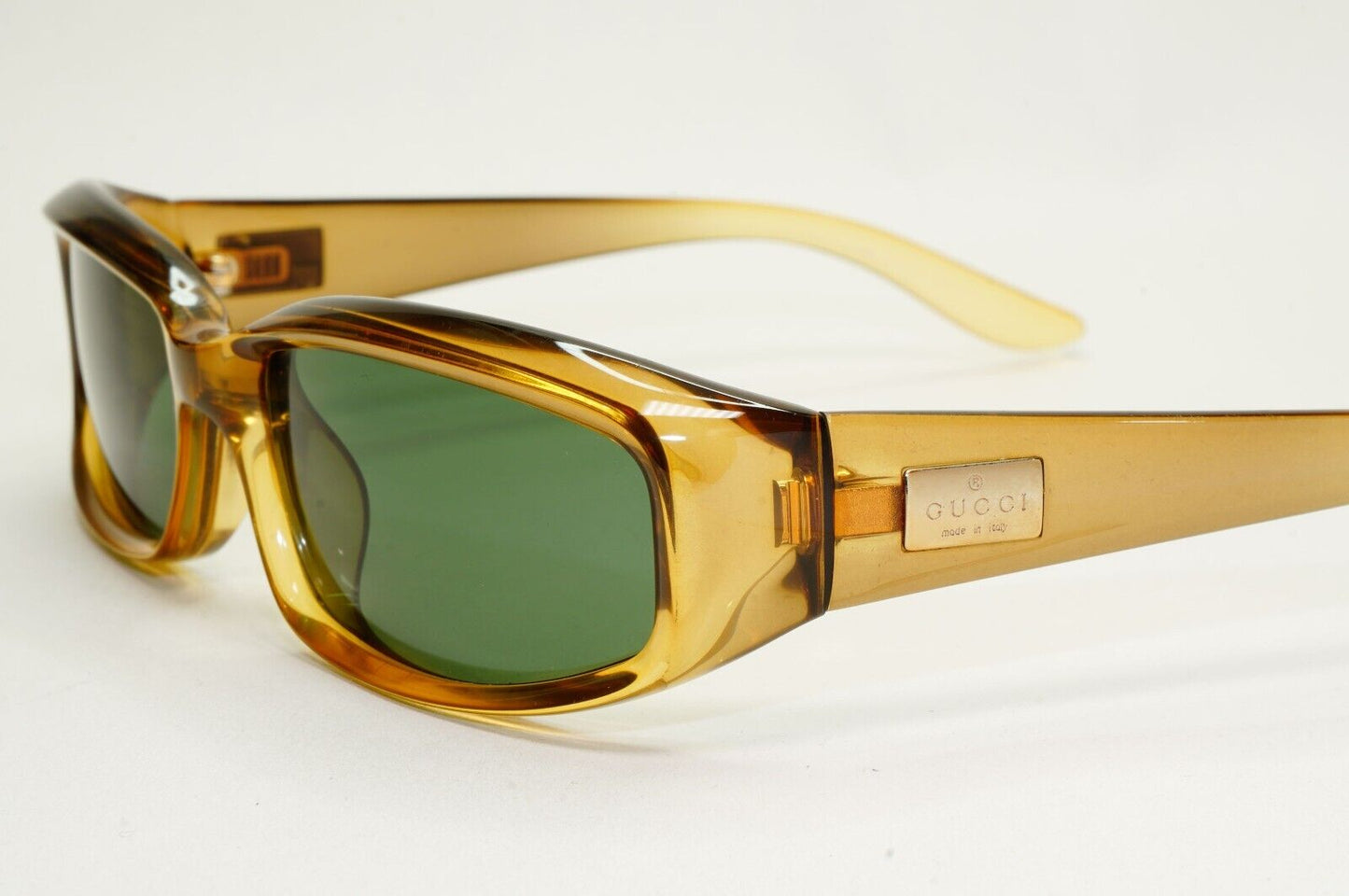 Gucci Sunglasses 1998 Vintage Honey Brown Green Rectangle GG 2454/S T7V 280924
