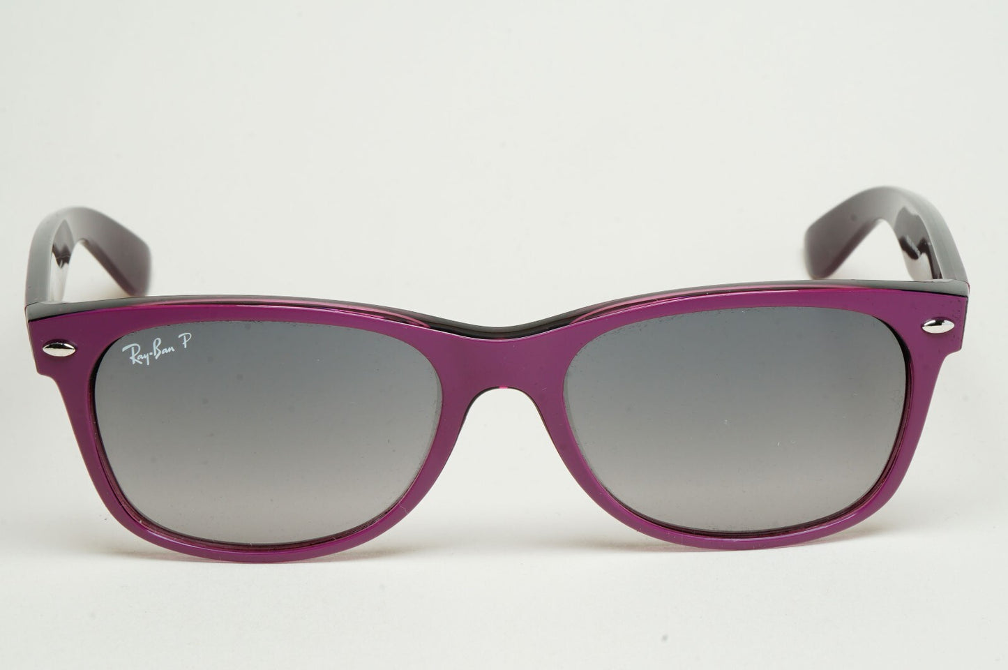 Ray-Ban Sunglasses Polarised New Wayfarer Grey Violet RB 2132 6606/M3 55mm