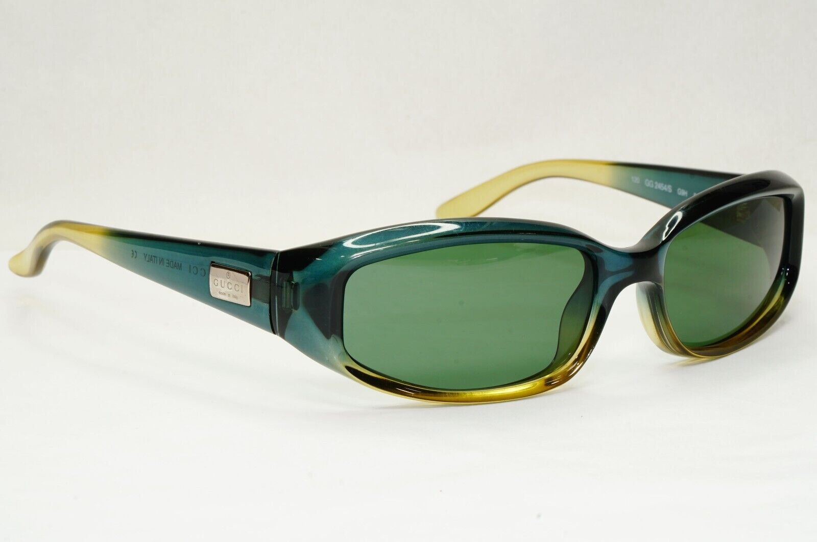 Gucci Sunglasses 1999 Vintage Green Transparent Rectangle GG 2454/S G9H 111223