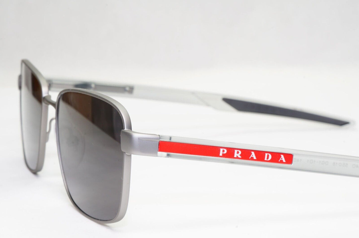 Prada Sunglasses Grey Black Red Stripe Mens PS54OV VPS 54O DG1-1O1 55mm